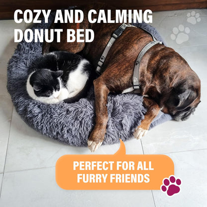 Large Orthopedic Dog Bed for Anxiety Relief and Joint Support, Washable Pet Furniture, Suitable for Dogs up to 45 lbs, Dark Grey