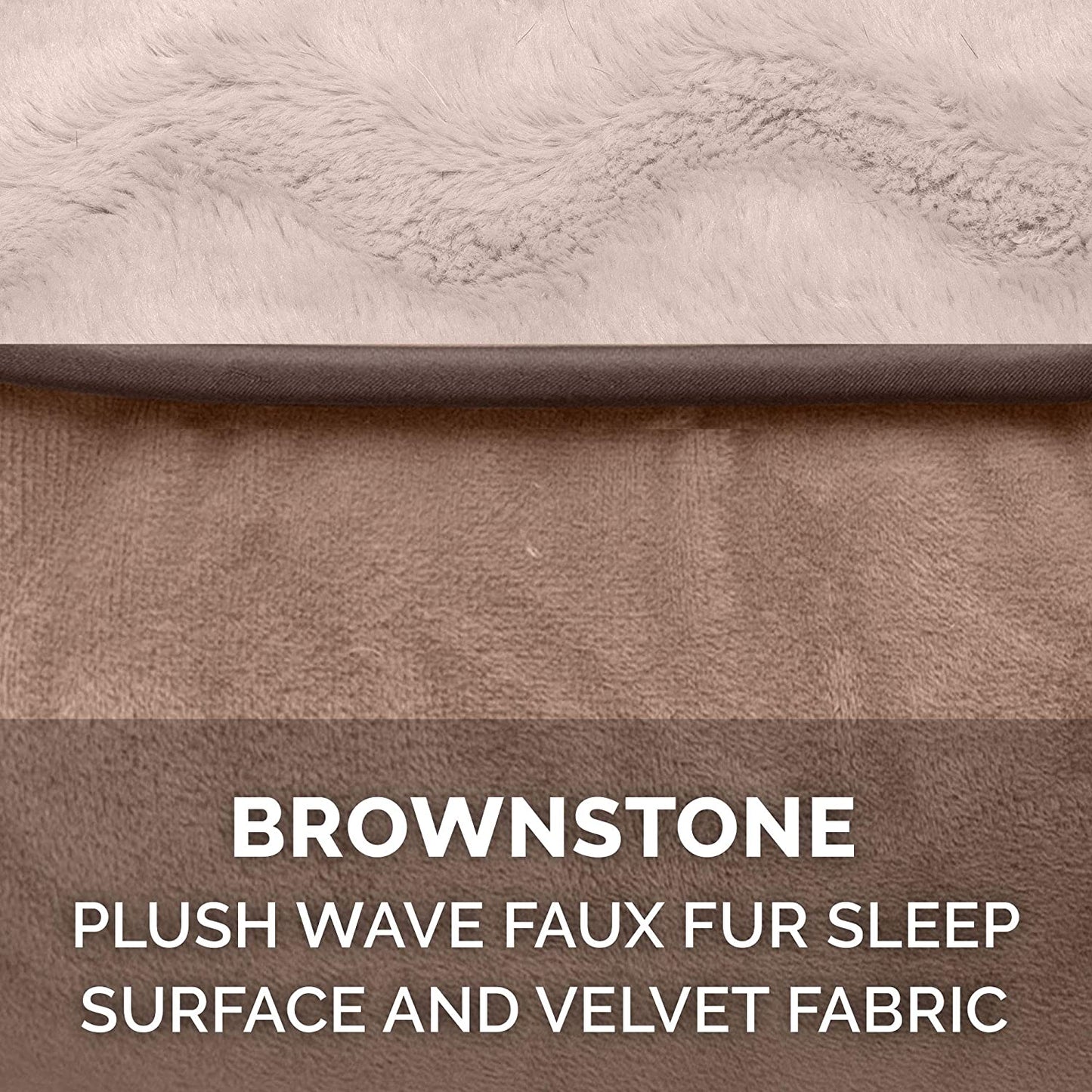 Orthopedic Small Dog Bed with Removable Bolsters and Washable Cover, Ideal for Dogs up to 20 lbs - Plush Velvet Sofa in Brownstone