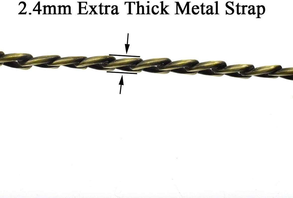 Bronze Purse Chain Strap - 39.4 Inches, Comfortable Flat Design, 0.4 Inches Wide, 2.4mm Extra Thick Metal, Ideal for Shoulder and Crossbody Handbags, 1 Pack