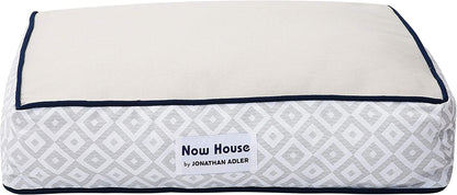 Now House for Pets Grey Diamond Small Dog Bed - Machine Washable Cotton/Poly Blend, 17" x 22" x 5