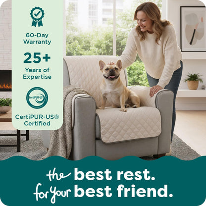 Water-Resistant Reversible Sofa Cover for Pets, Quilted Fabric with Secure Straps, Machine Washable, Large Size, Gray Mist