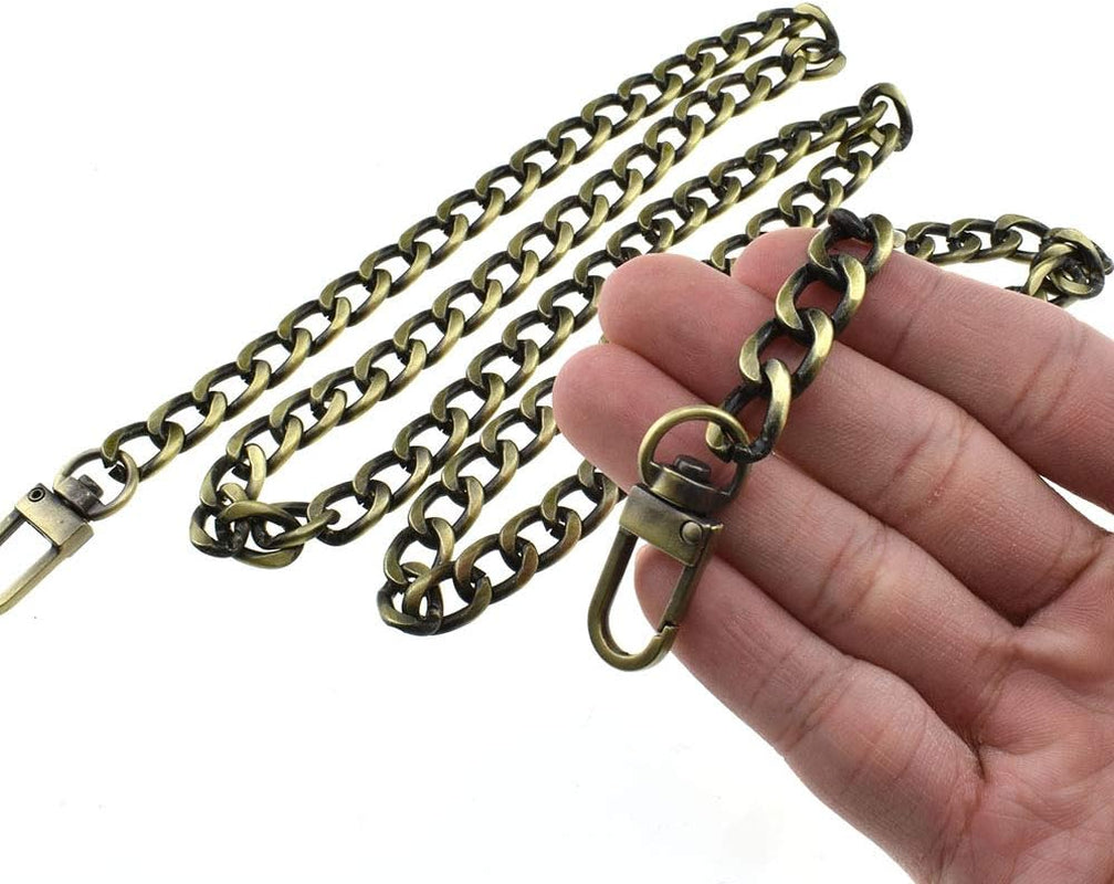Bronze Purse Chain Strap - 39.4 Inches, Comfortable Flat Design, 0.4 Inches Wide, 2.4mm Extra Thick Metal, Ideal for Shoulder and Crossbody Handbags, 1 Pack
