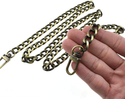 Bronze Purse Chain Strap - 39.4 Inches, Comfortable Flat Design, 0.4 Inches Wide, 2.4mm Extra Thick Metal, Ideal for Shoulder and Crossbody Handbags, 1 Pack