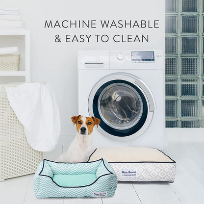 Now House for Pets Grey Diamond Small Dog Bed - Machine Washable Cotton/Poly Blend, 17" x 22" x 5