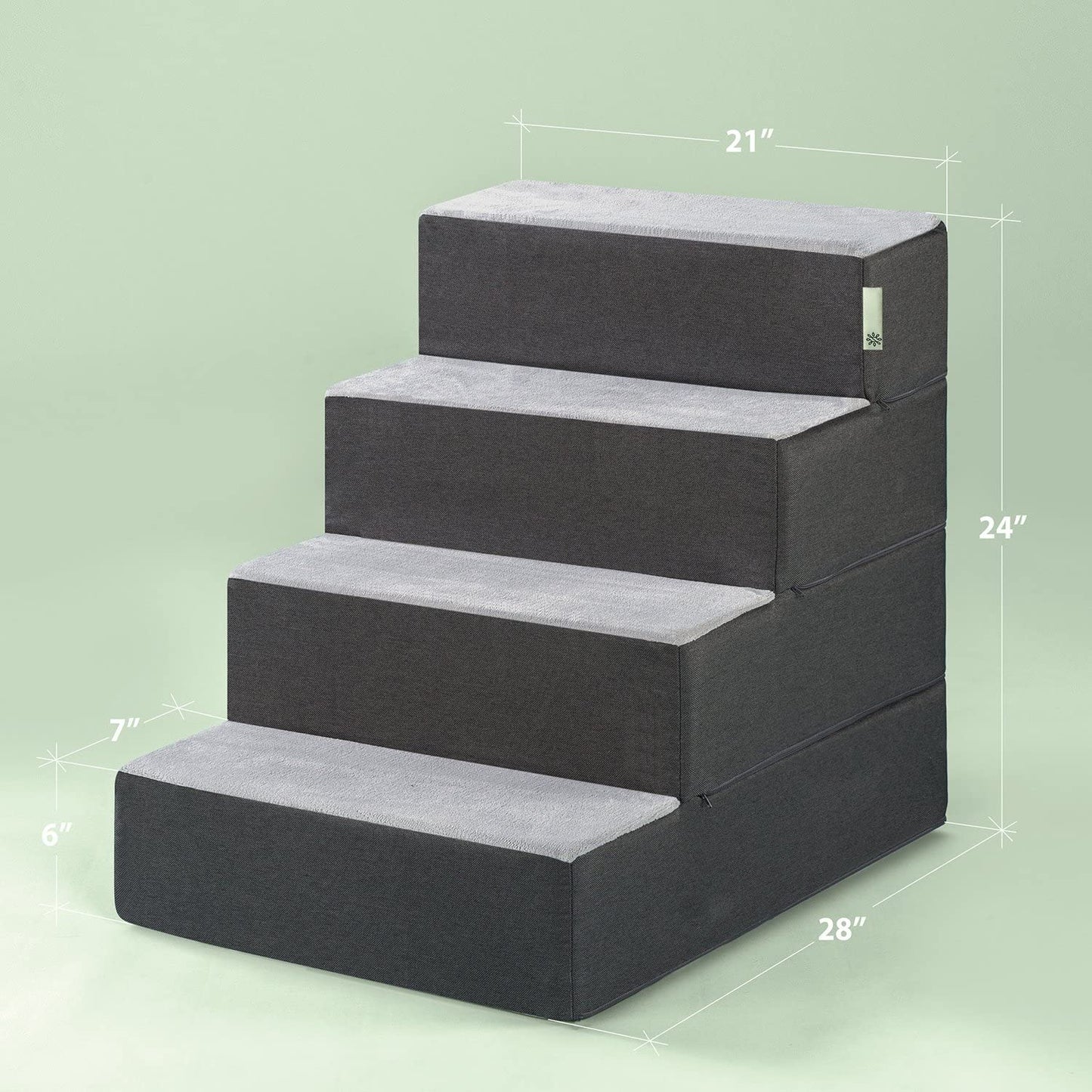 X-Large Grey 4-Step Easy Pet Stairs, Ramp, and Ladder