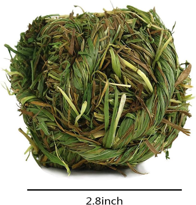 Natural Timothy Grass Play Balls for Small Animals - Set of 4 for Rabbits, Hamsters, Guinea Pigs, and Gerbils
