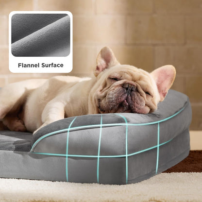 Orthopedic Medium Dog Bed - Waterproof and Washable Pet Bed for Small to Medium Dogs and Cats, Removable Cover, Nonskid Bottom, Grey, 28