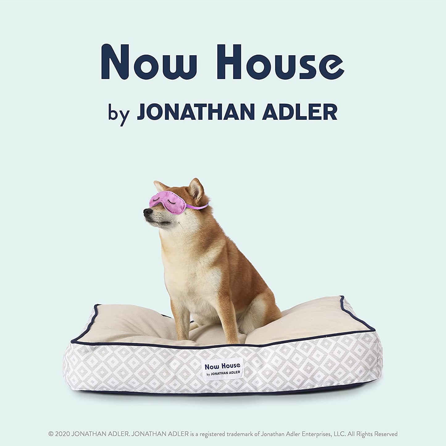 Now House for Pets Grey Diamond Small Dog Bed - Machine Washable Cotton/Poly Blend, 17" x 22" x 5