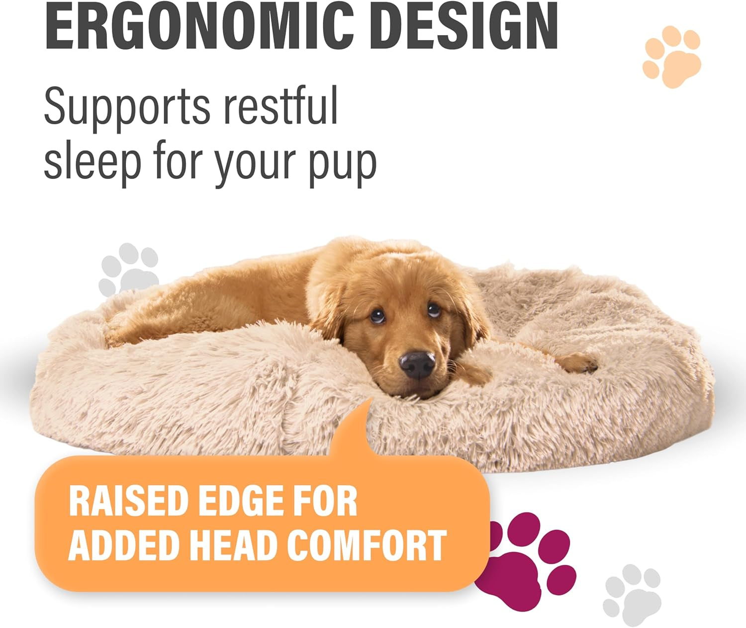 Large Orthopedic Dog Bed for Anxiety Relief and Joint Support, Washable Pet Furniture, Suitable for Dogs up to 45 lbs, Dark Grey