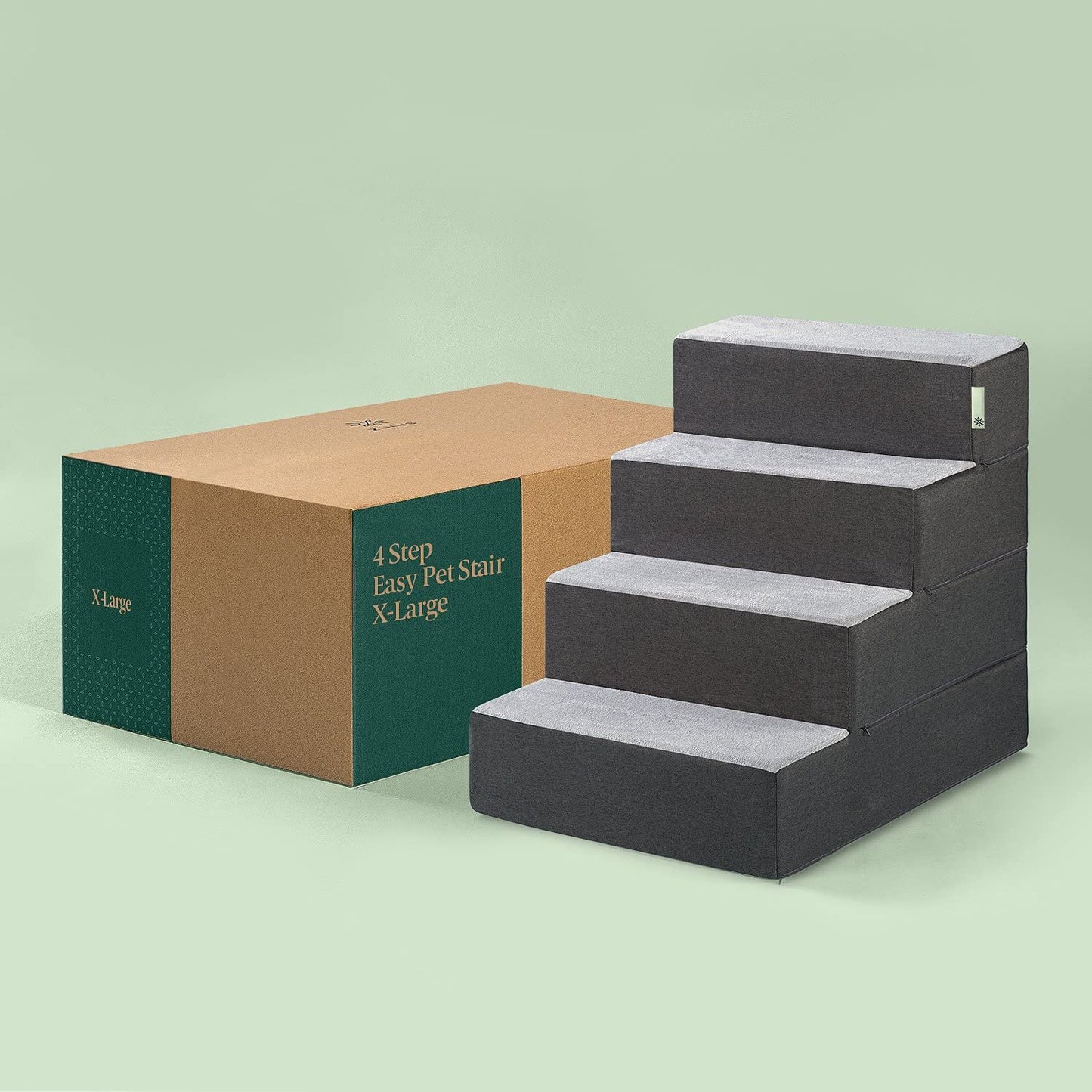 X-Large Grey 4-Step Easy Pet Stairs, Ramp, and Ladder